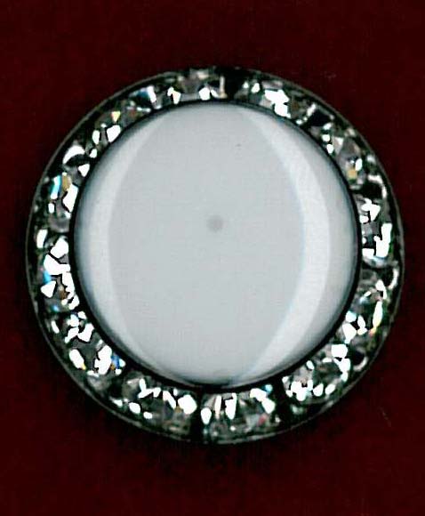 CRYSTAL ENAMEL BUTTON - SIZE 11 - IV/NICKEL